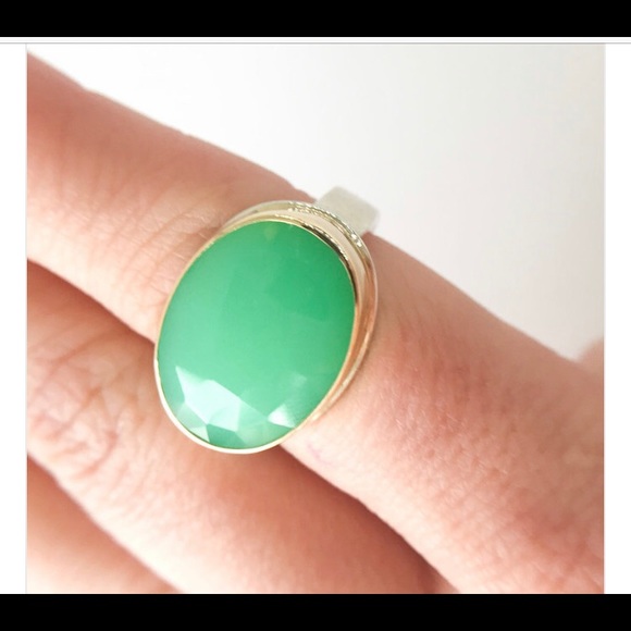 💚Jamie Joseph chrysoprase ring w/ 14k gold - Picture 3 of 6